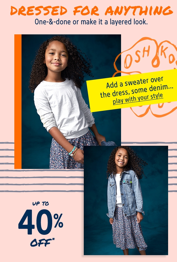 DRESSED FOR ANYTHING | One-&-done or make it a layered look. | Add a sweater over the dress, some denim... | play with your style | UP TO 40 % OFF*