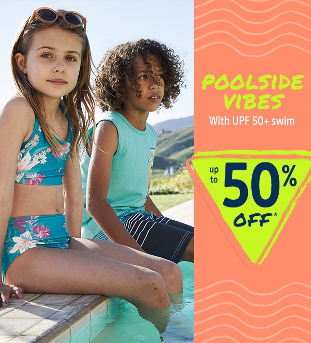 POOLSIDE VIBES With UPF 50+ swim | up to 50% OFF*