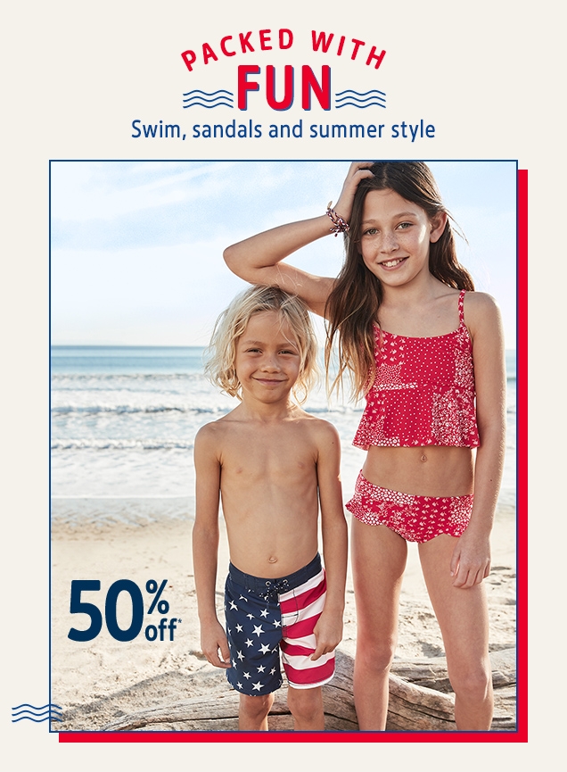 PACKED WITH FUN | Swim, sandals and summer style | 50% off*