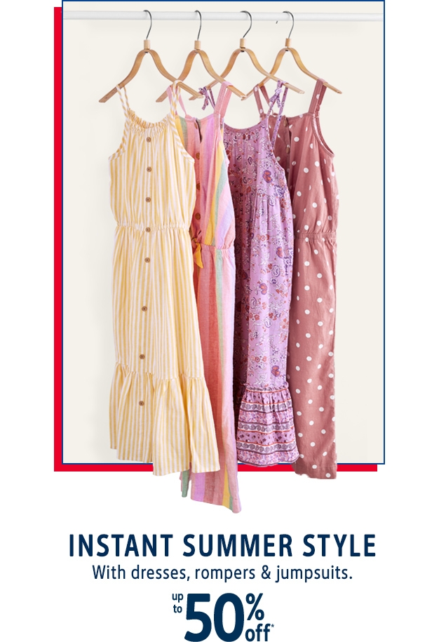 INSTANT SUMMER STYLE | With dresses, rompers & jumpsuits. | up to 50% off*  