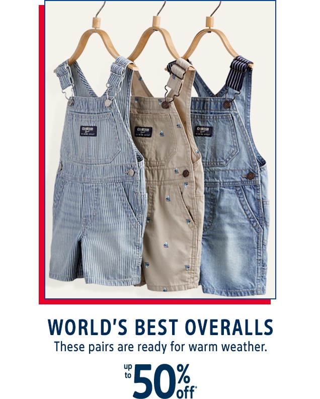 WORLD'S BEST OVERALLS | These pairs are ready for warm weather. | up to 50% off*