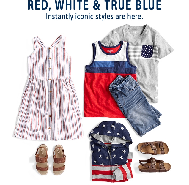 RED, WHITE & TRUE BLUE | Instantly iconic styles are here.