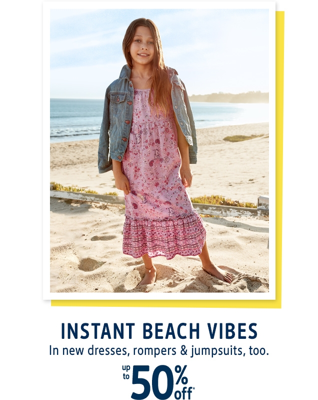 INSTANT BEACH VIBES | In new dresses, rompers & jumpsuits, too. | up to 50% off*