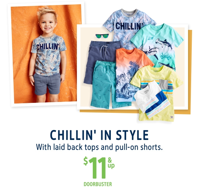 CHILLIN' IN STYLE | with laid back tops and pull-on shorts. | up to 50% off*
