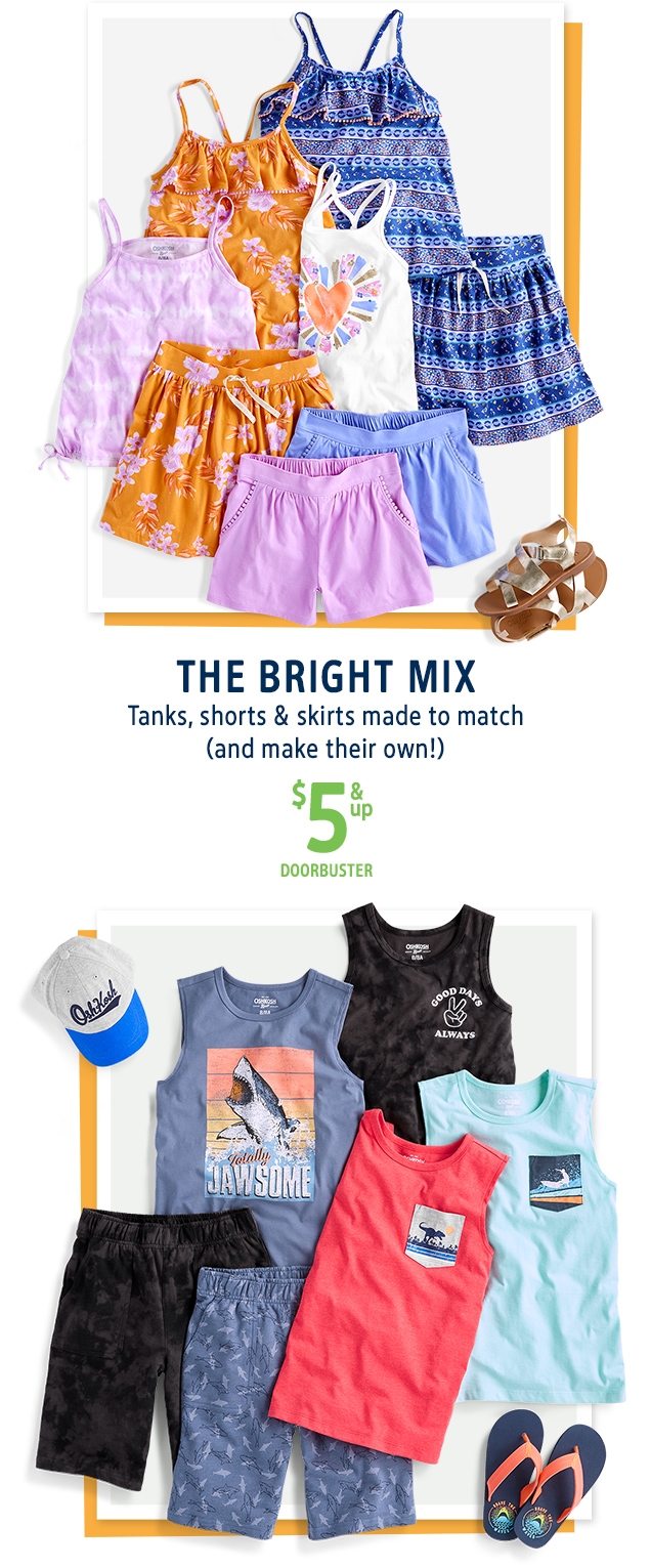 THE BRIGHT MIX | Tanks, shorts & skirts made to match (and make their own!) | $5 & up | DOORBUSTER