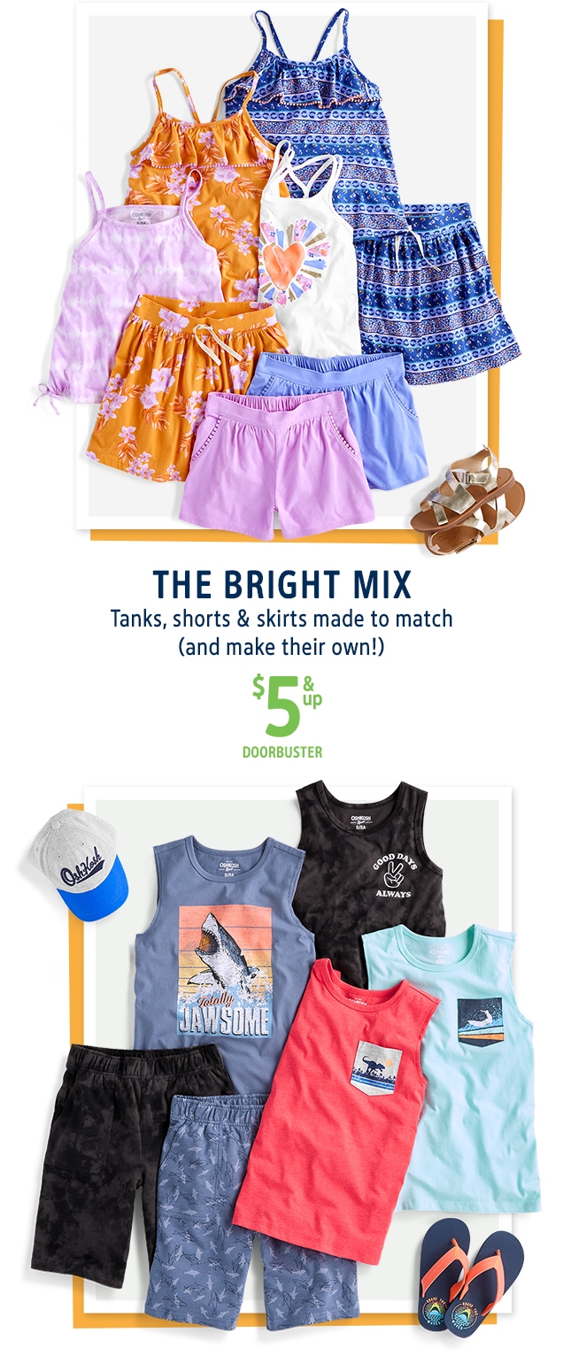 THE BRIGHT MIX | Tanks, shorts & skirts made to match (and make their own!) | $5 & up | DOORBUSTER