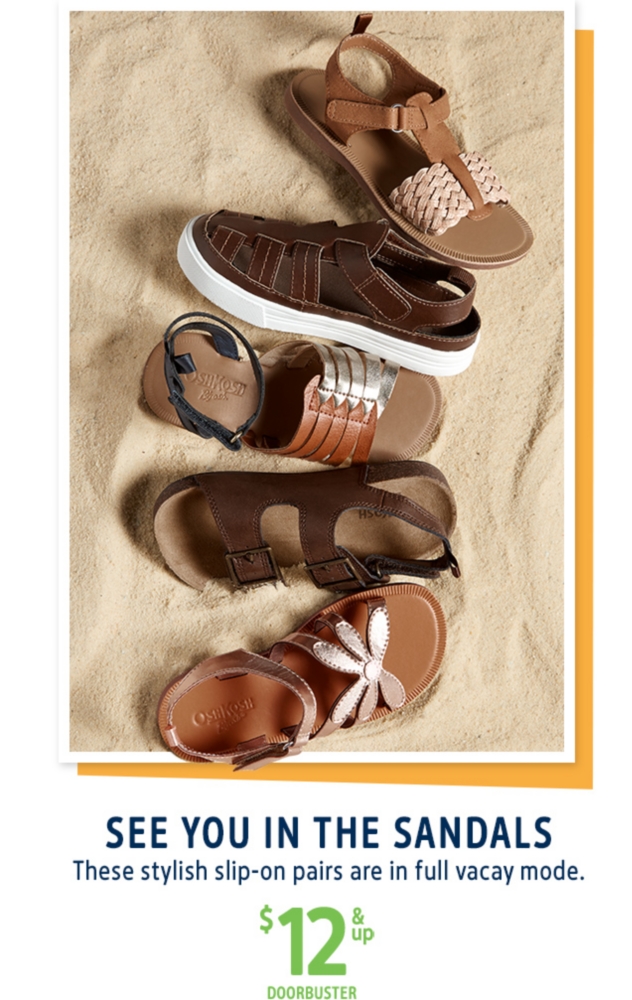 SEE YOU IN THE SANDALS | These stylish slip-on pairs are in full vacay mode. | $12 & up DOORBUSTER