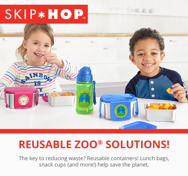 SKIP * HOP® | REUSABLE ZOO® SOLUTIONS! | The key to reducing waste? Reusable containers! Lunch bags, snack cups (and more!) help save the planet.