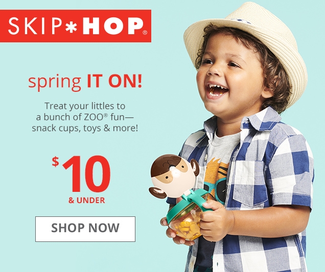 SKIP HOP | spring IT ON! | Treat your littles to a bunch of ZOO fun - snack cups, toys & more! | $10 & UNDER | SHOP NOW 