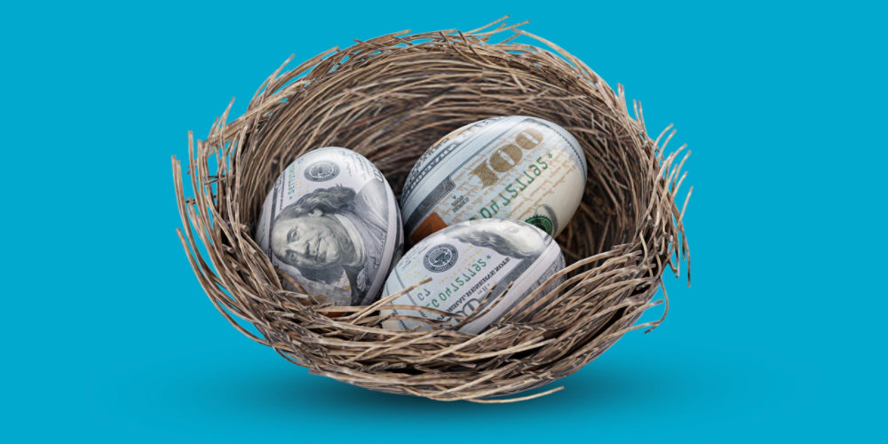 Hundred dollar wrapped nest eggs