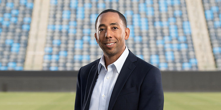 Charle Frazier on sports stadium field