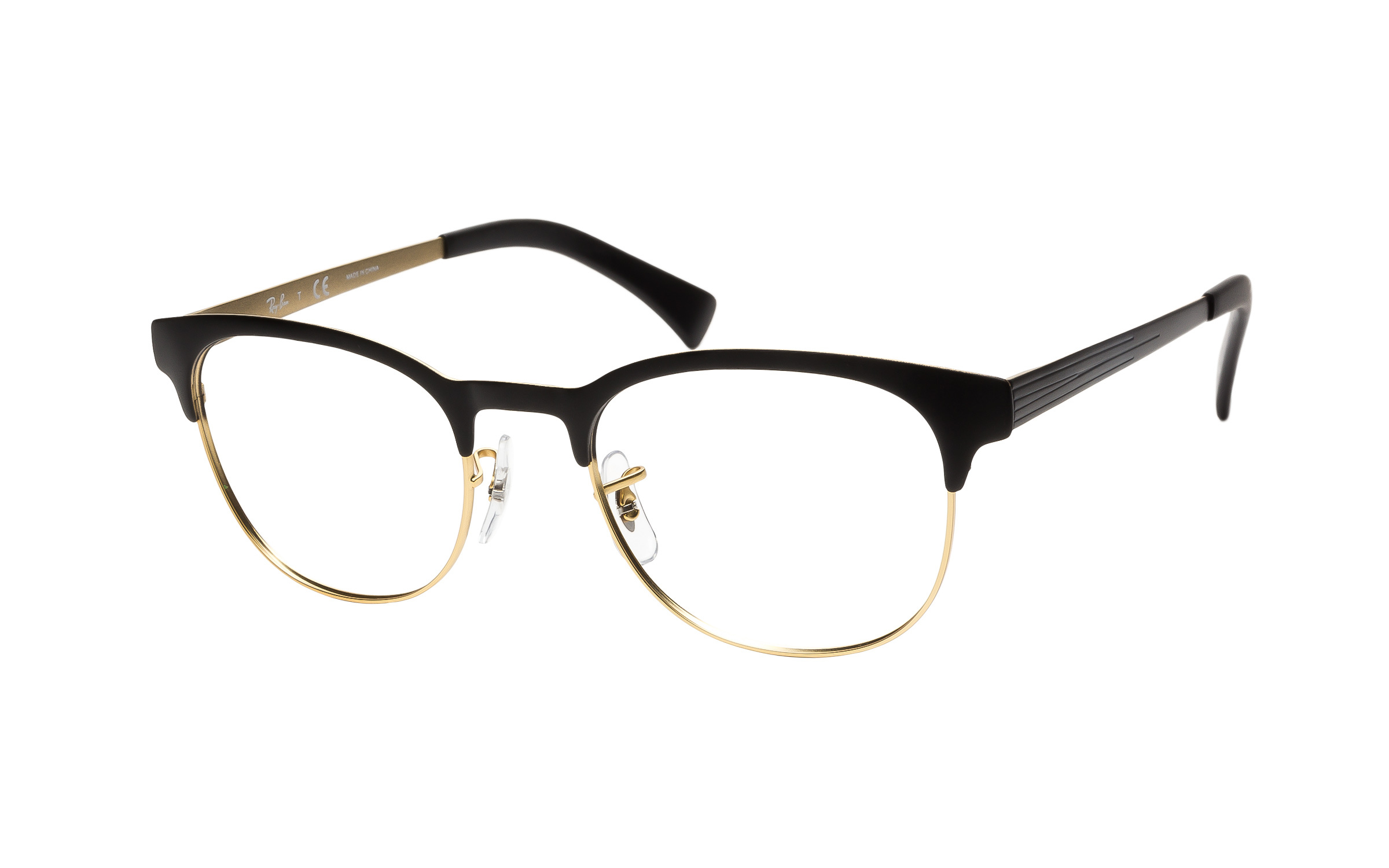 gold and black ray ban glasses