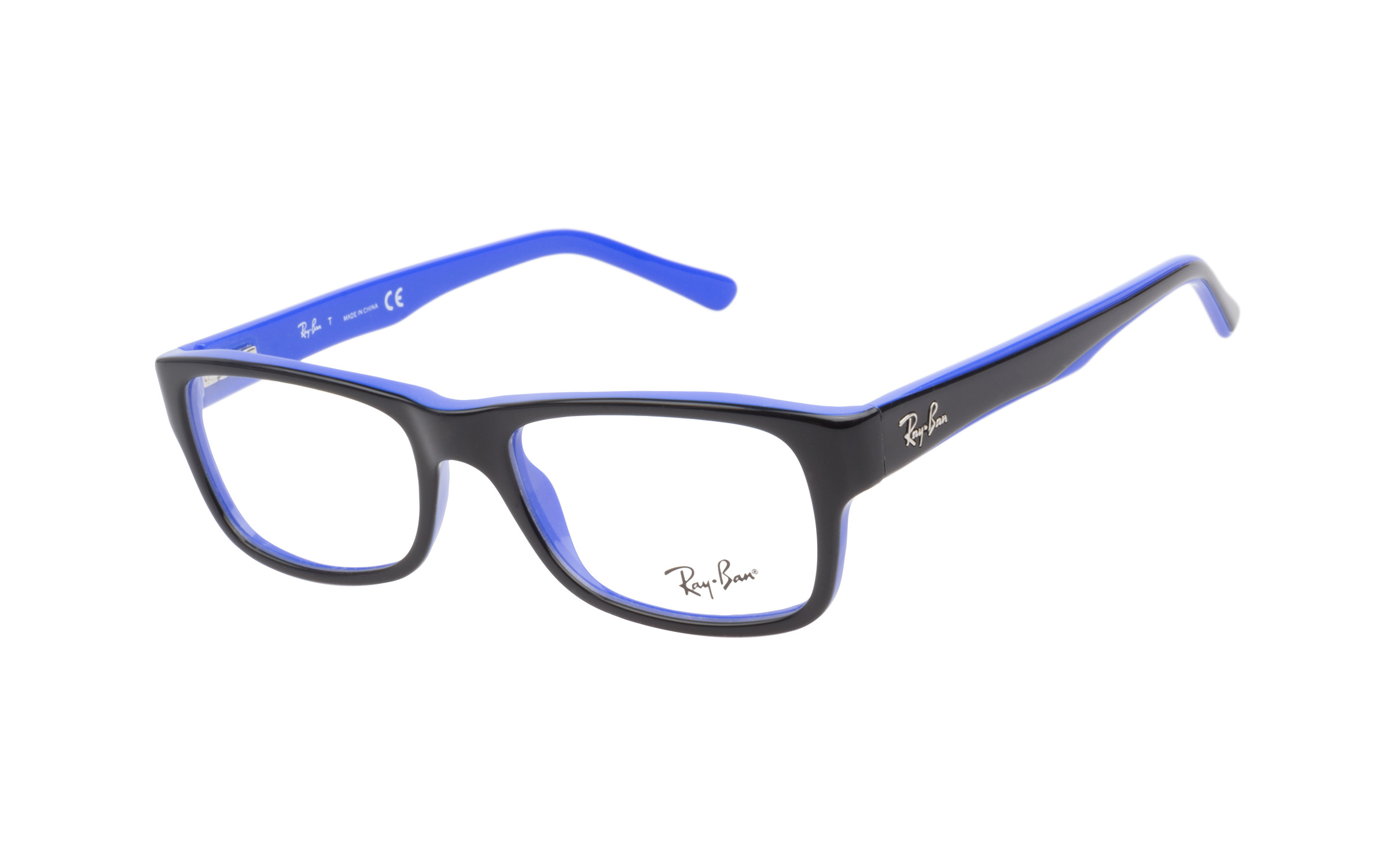 black and blue ray ban glasses