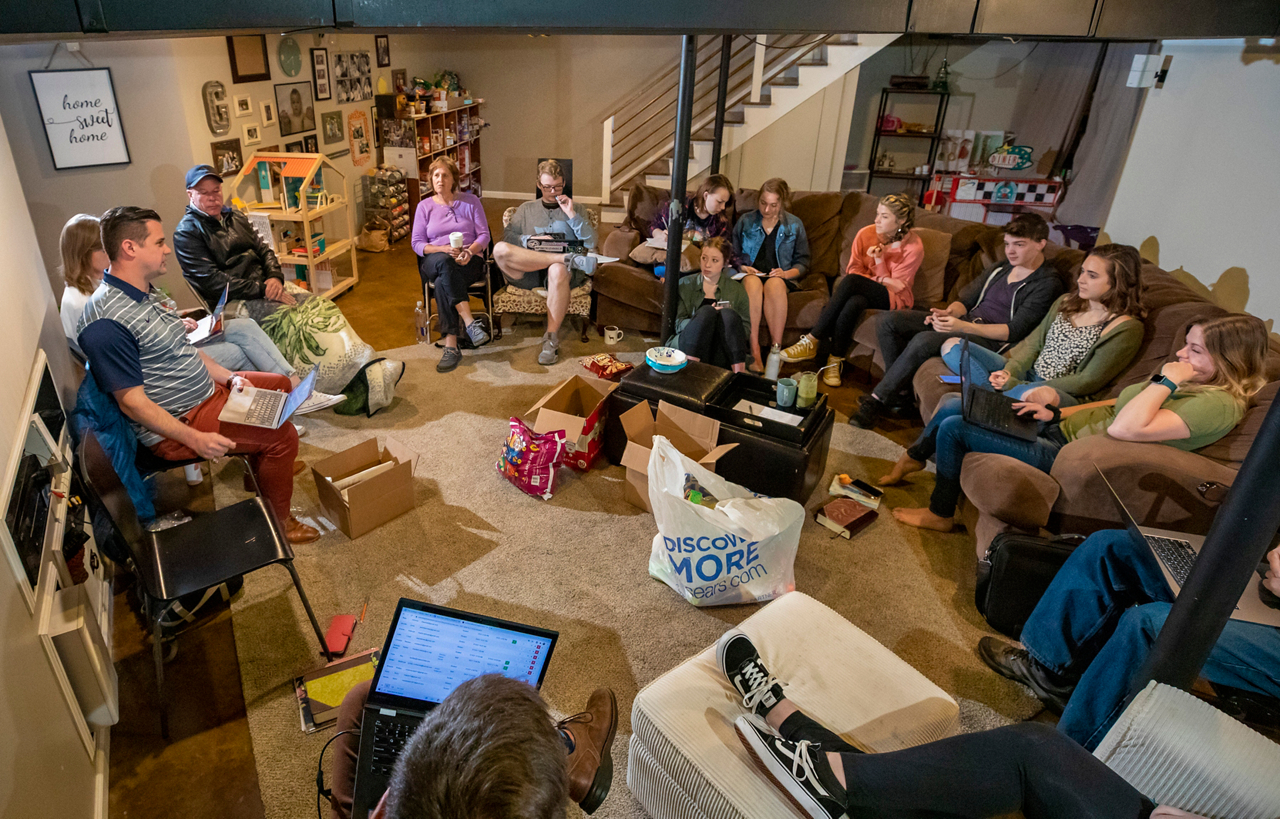 Southern Missouri Cru team leader meeting with gap year students 