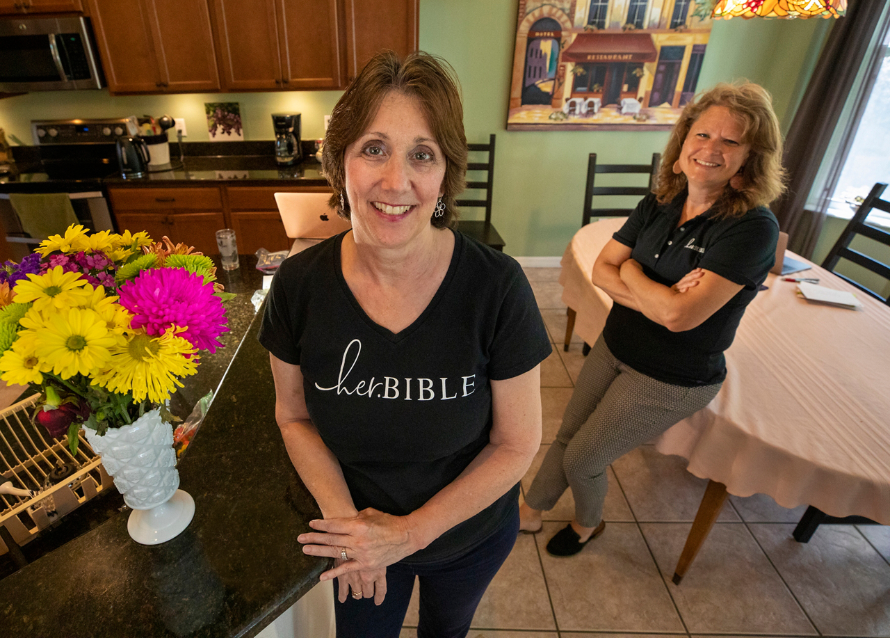 Jenny Steinbach (left) founder of Her.bible with Lori Dawe coworker