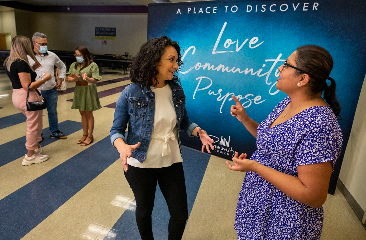 Anjelina Maldenado  (left) and Ingrid Fernandez at Proximity church