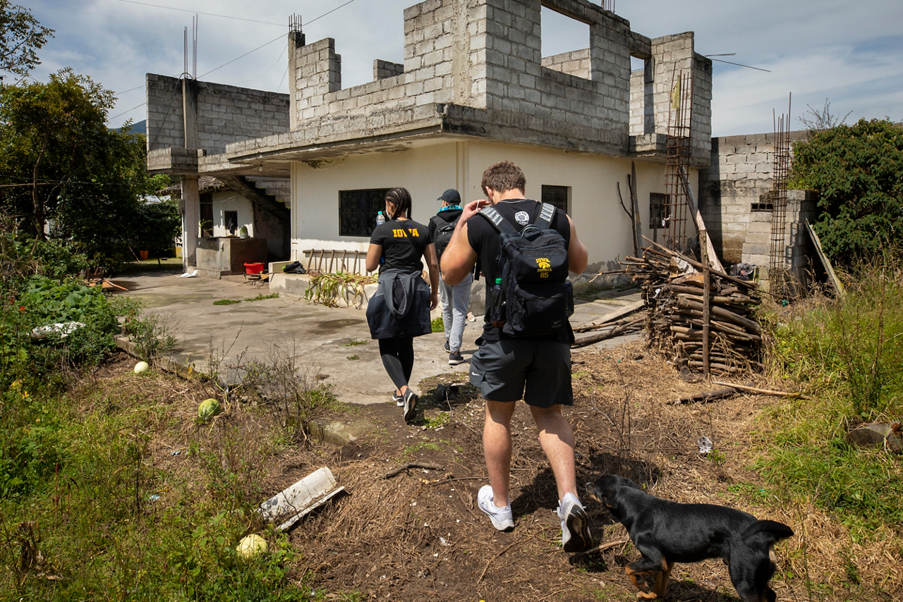 Athletes in Action® students or staff members visit families’ homes along with a translator and a local church member.
