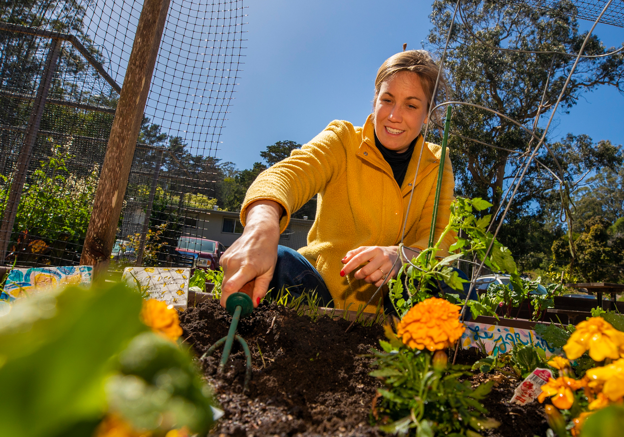 Hope has a garden plot near her home
