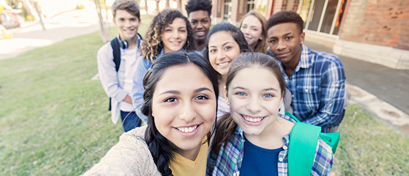 Students posing for a portrait