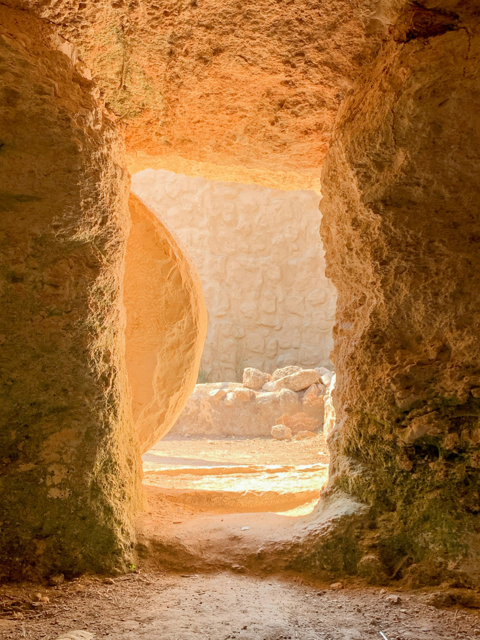 stone rolling away to show tomb