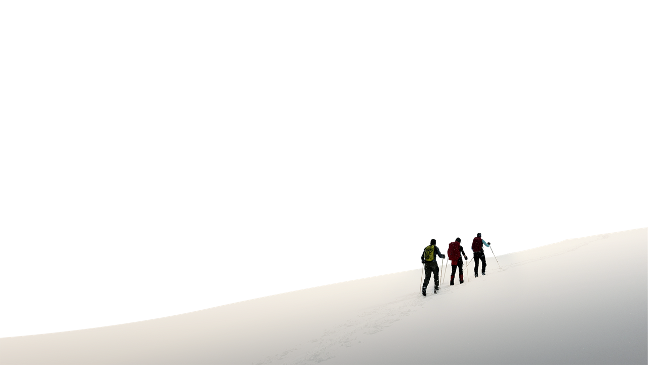 Silhoutte of people walking on mountain