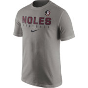 Nike Men's Florida State Seminoles Grey Football Practice T-Shirt| DICK ...