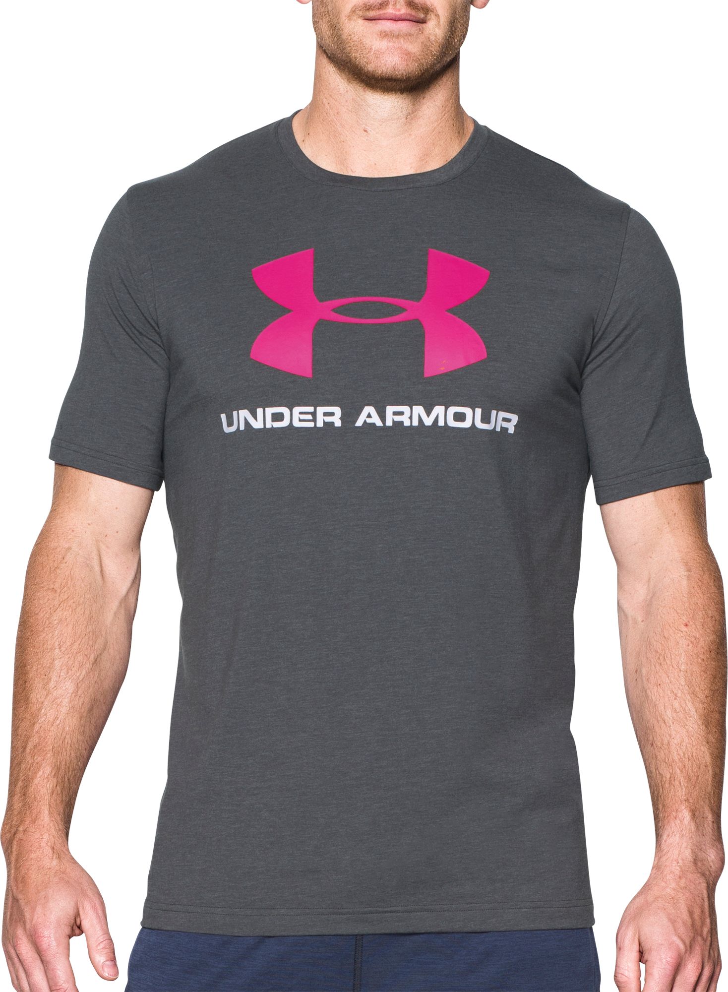 pink mens under armour shirt
