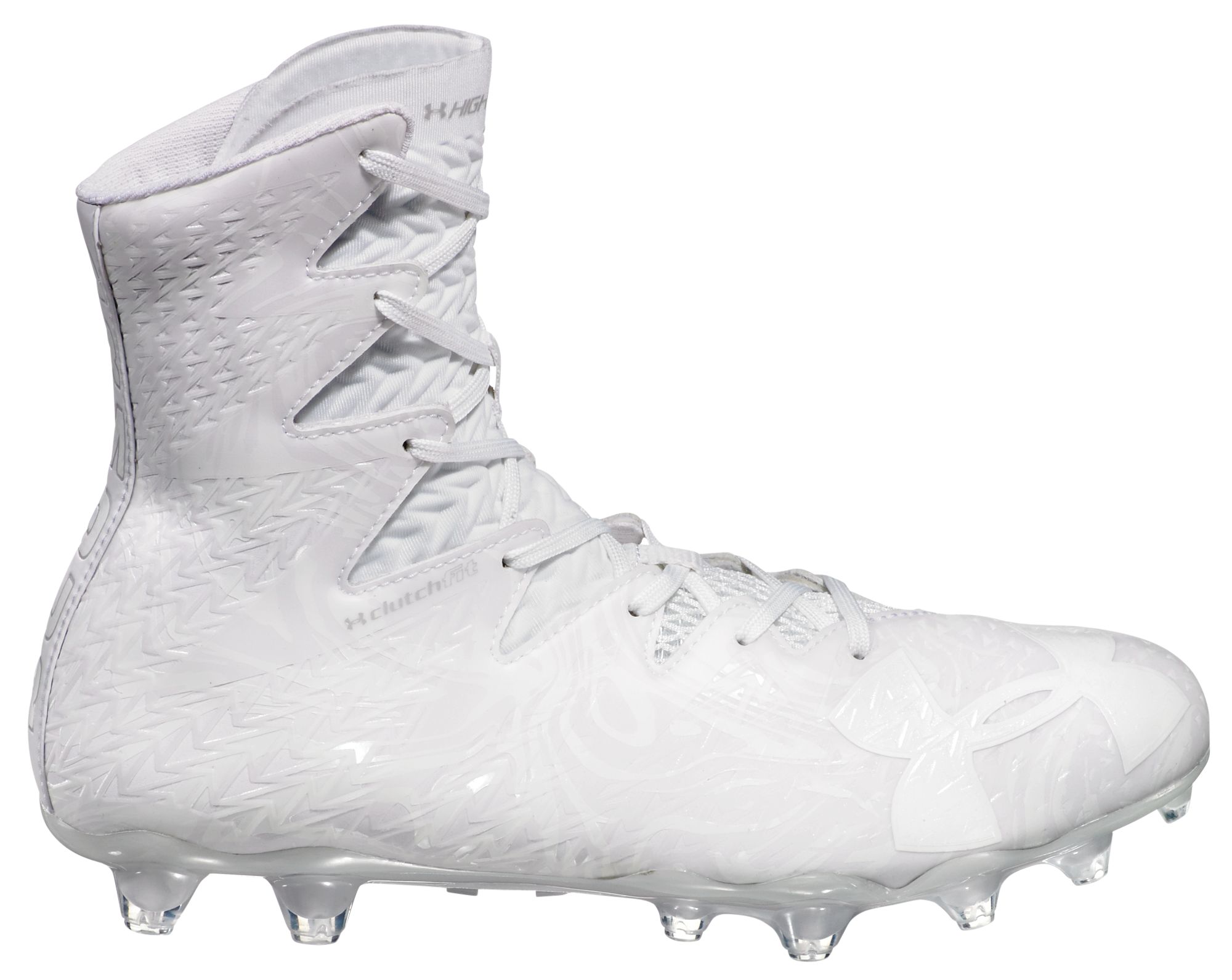 white and chrome football cleats