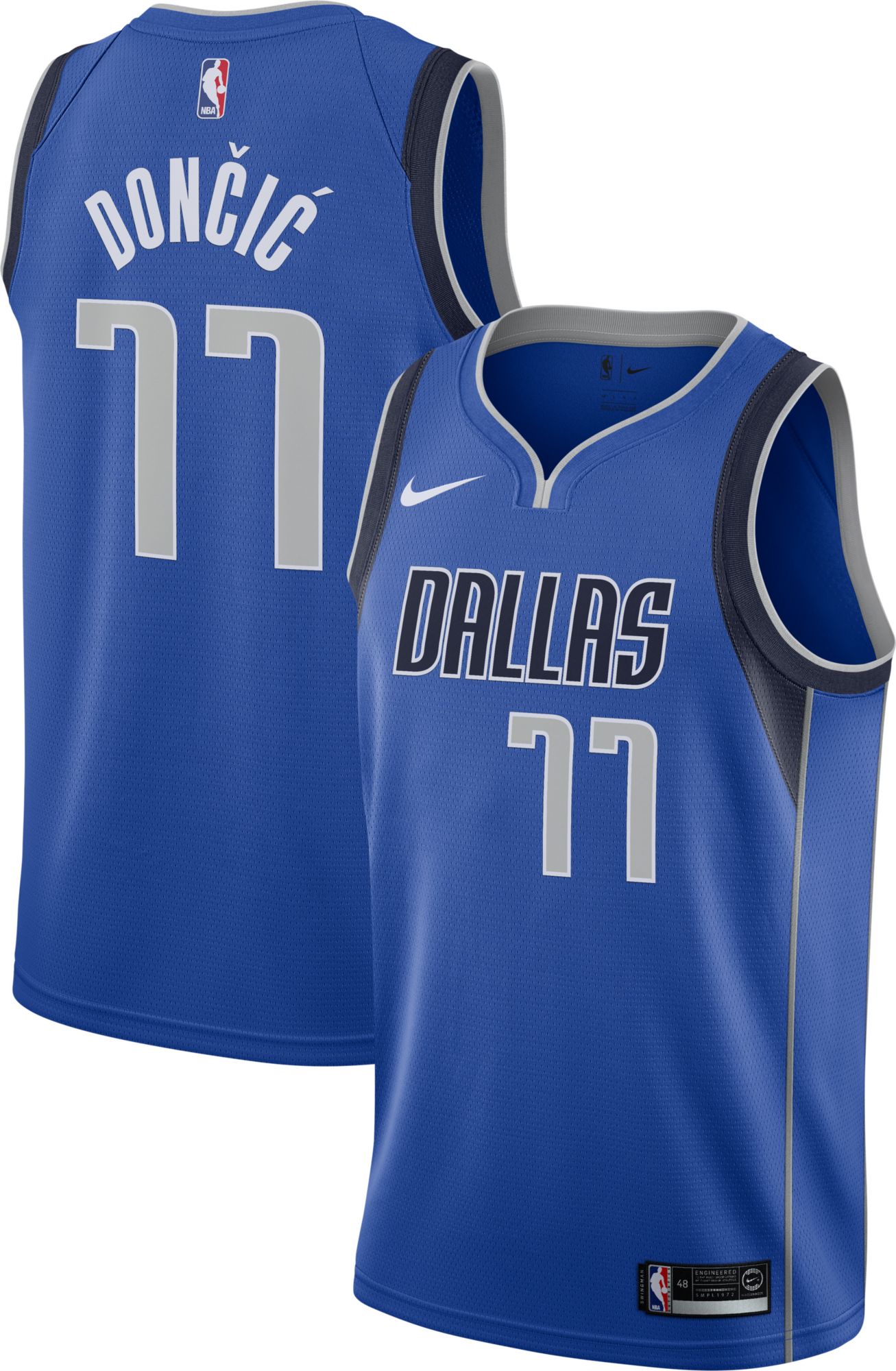 Nike Men's Dallas Mavericks Luka Doncic #77 Royal Dri-FIT ...