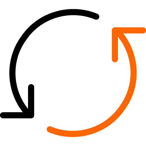 2 color icon arrows in a circle