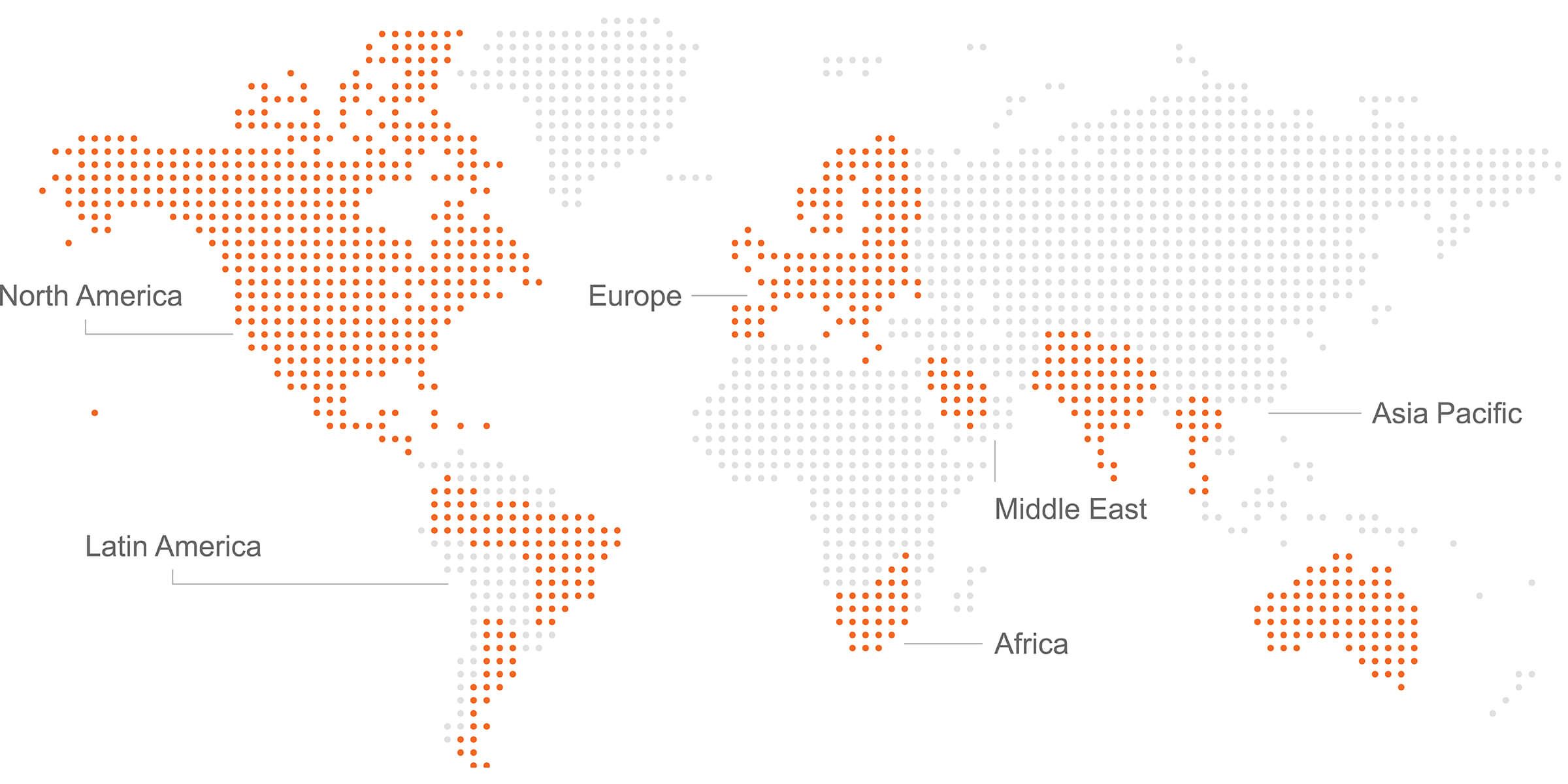 EPP Regions - Map Graphic North America Latin America Europe Middle East Africa Asia Pacific