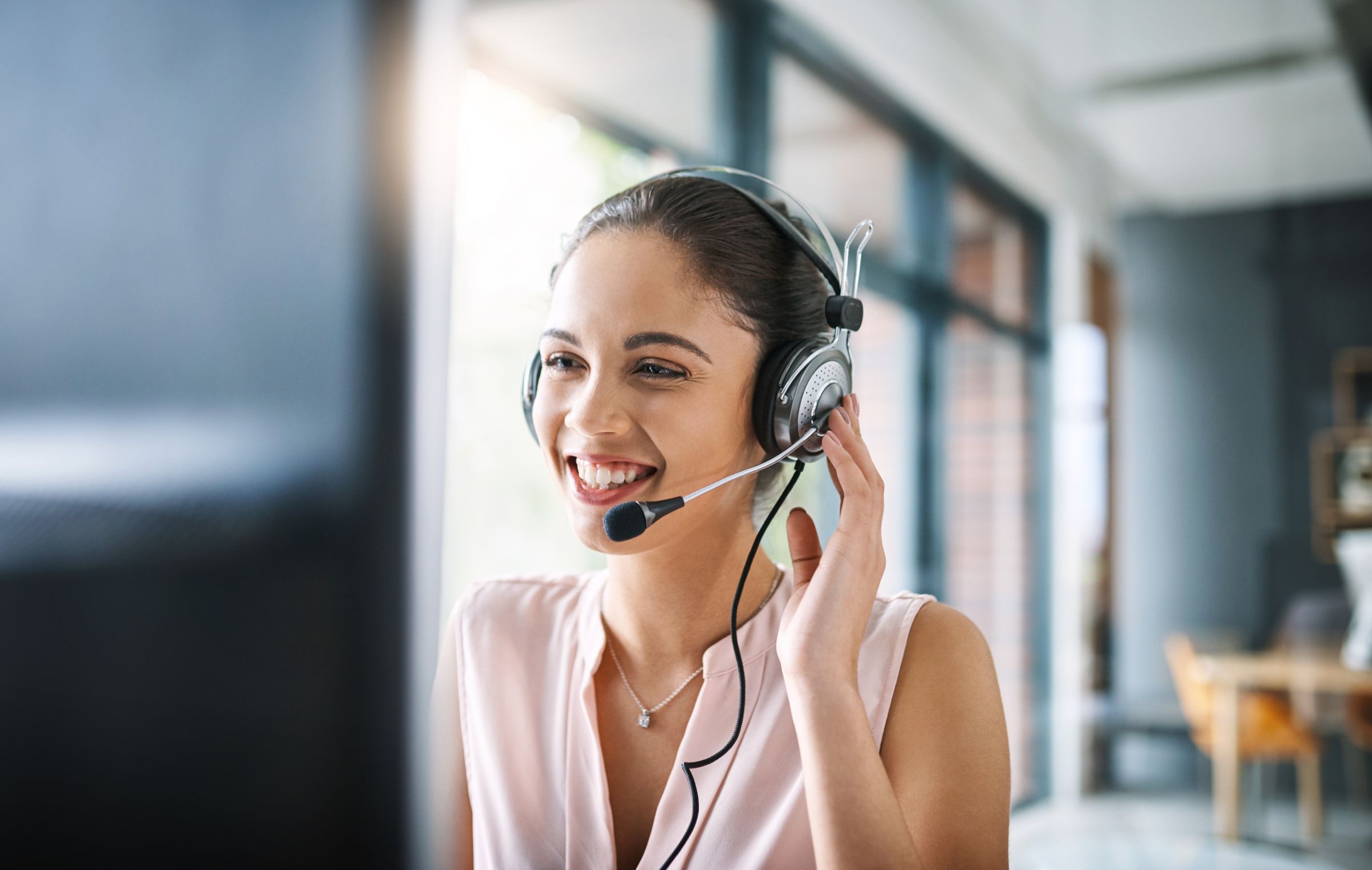 customer service woman on a phone