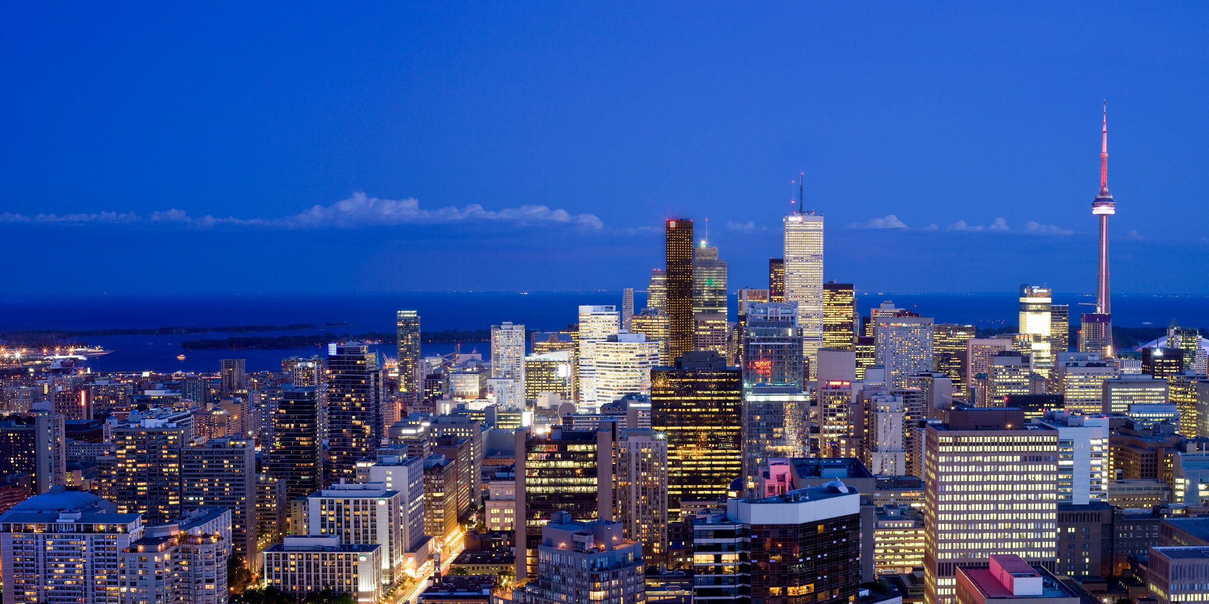  a city skyline at night