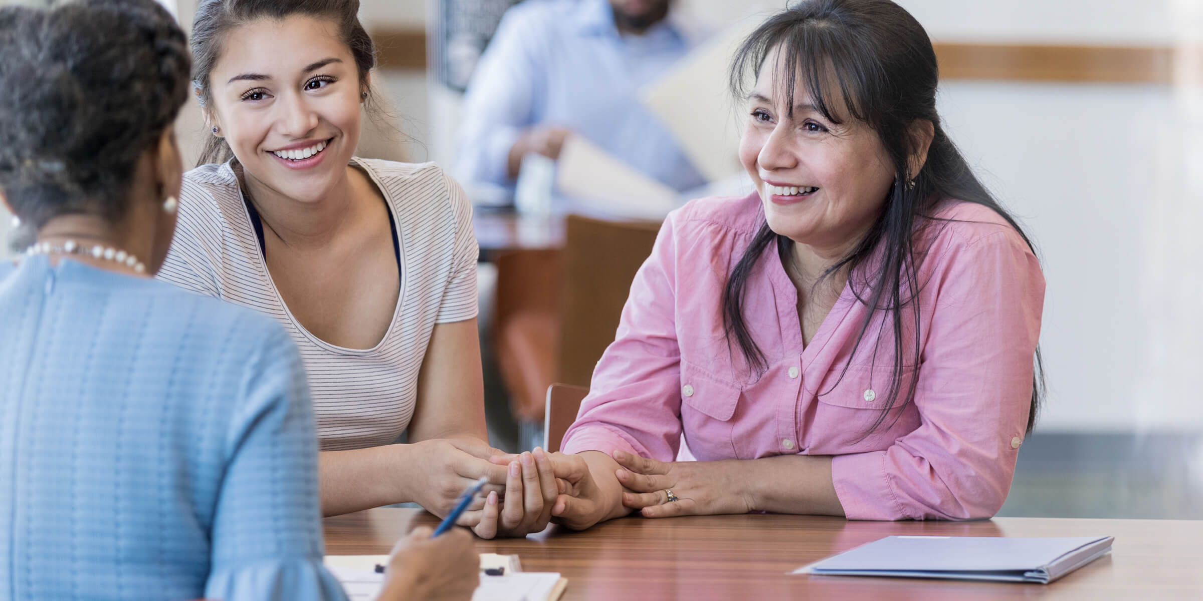 Credit union members getting advice.