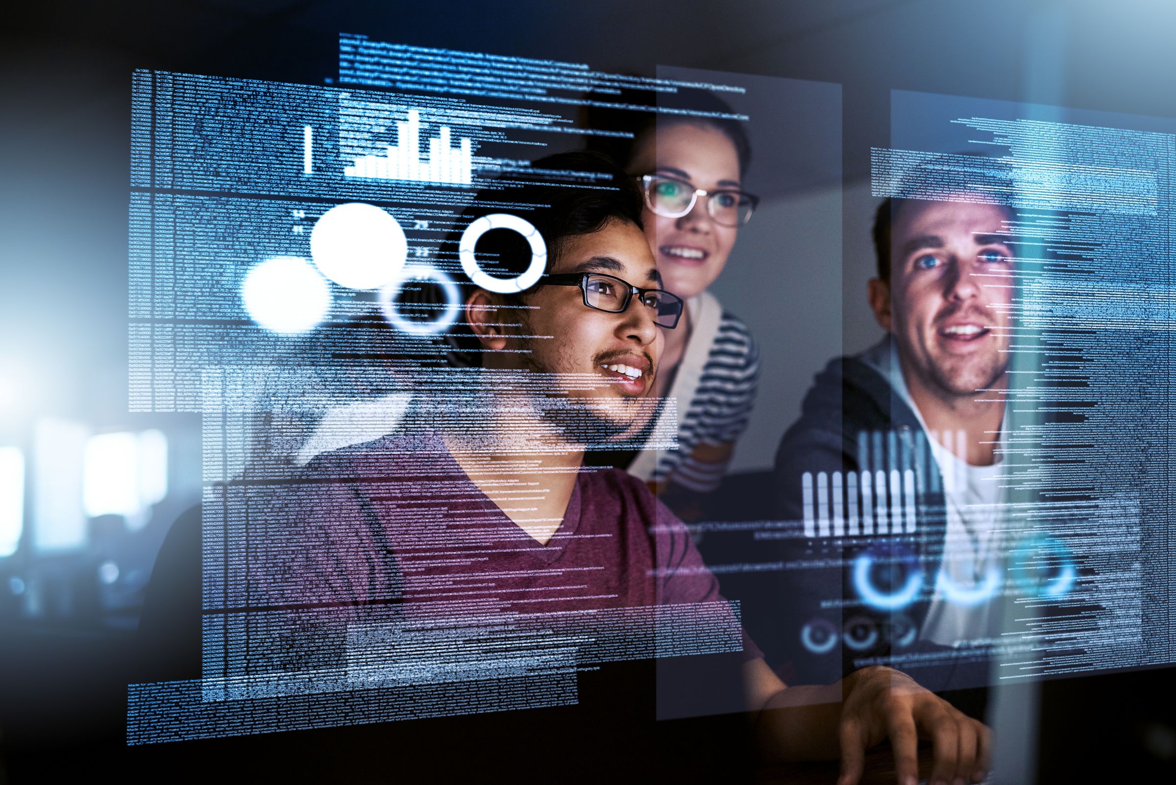 Cropped shot of computer programmers working on new code