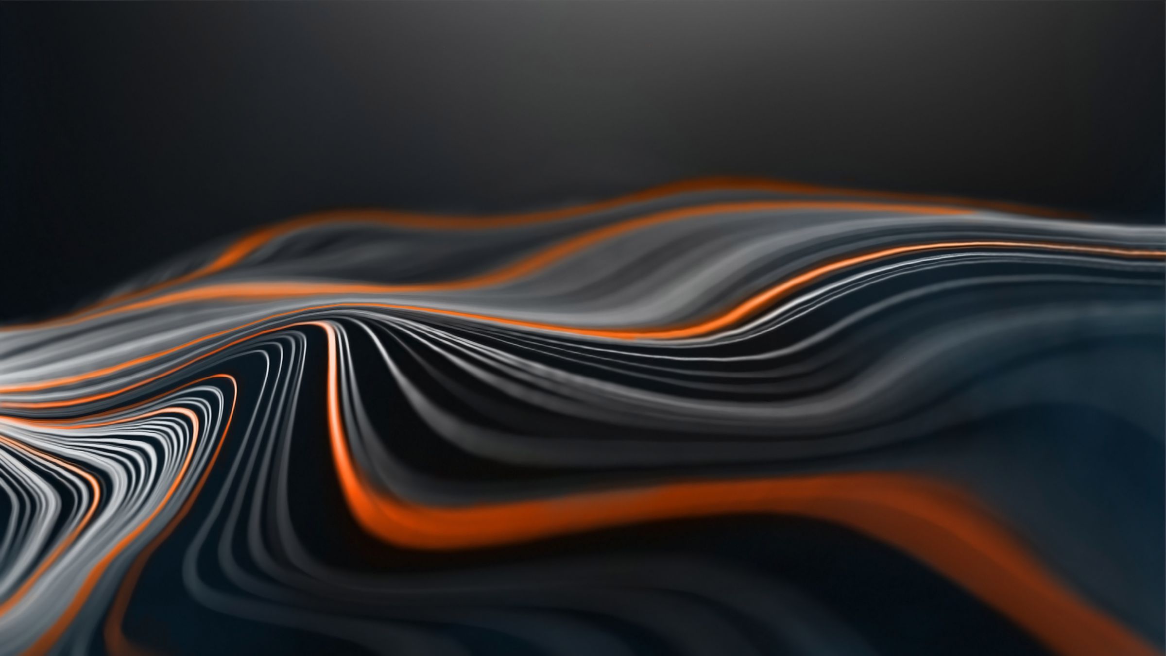 a close-up of a black and orange wavy line