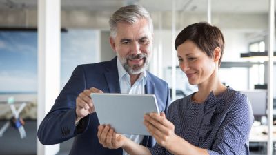 picture of man and woman talking