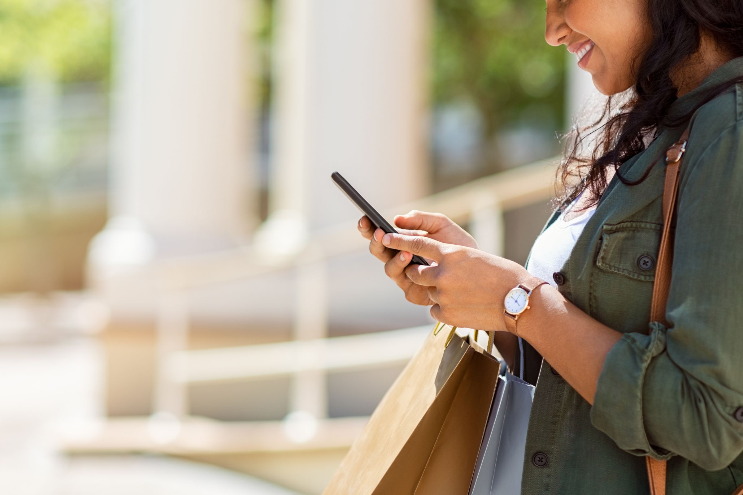 Woman's hands holding phone