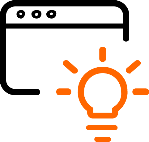 icon of lightbulb and tablet