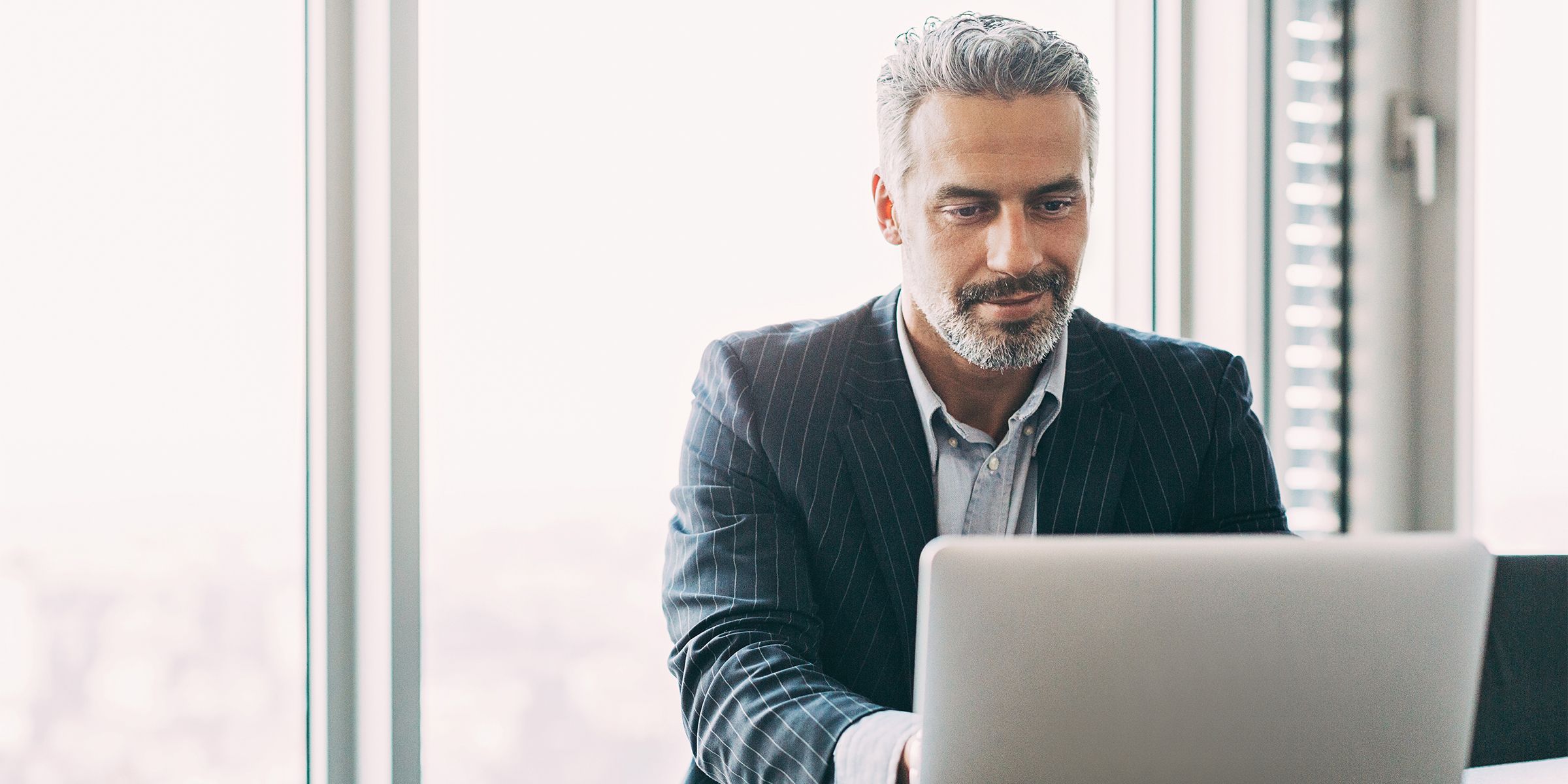 man on a computer