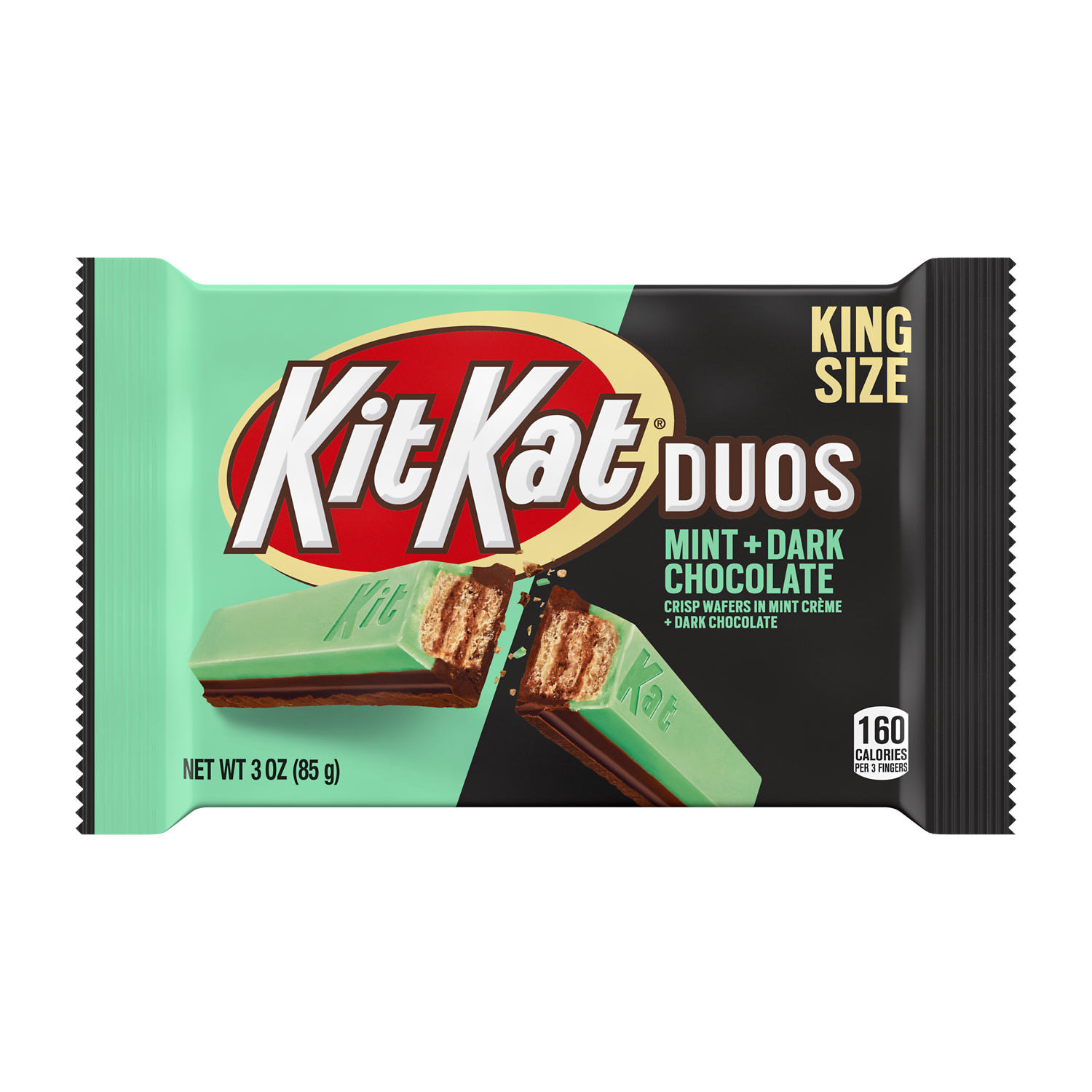 KIT KAT® DUOS Mint and Dark Chocolate King Size Candy Bar, 3 oz