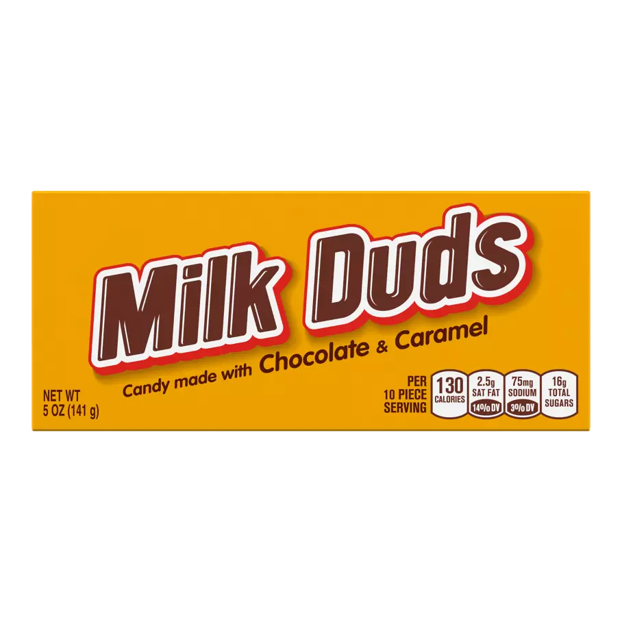 MILK DUDS Candy, 5 oz box - Front of Package