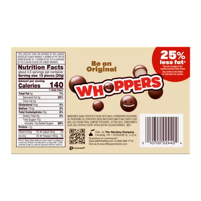 WHOPPERS Malted Milk Balls, 5 oz box