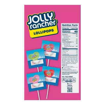 JOLLY RANCHER Valentine Exchange Lollipops, 0.46 oz, 20 count box