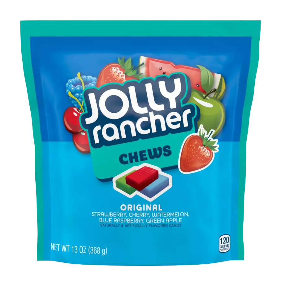 JOLLY RANCHER Chews Original Flavors Candy, 13 oz bag - Front of Package