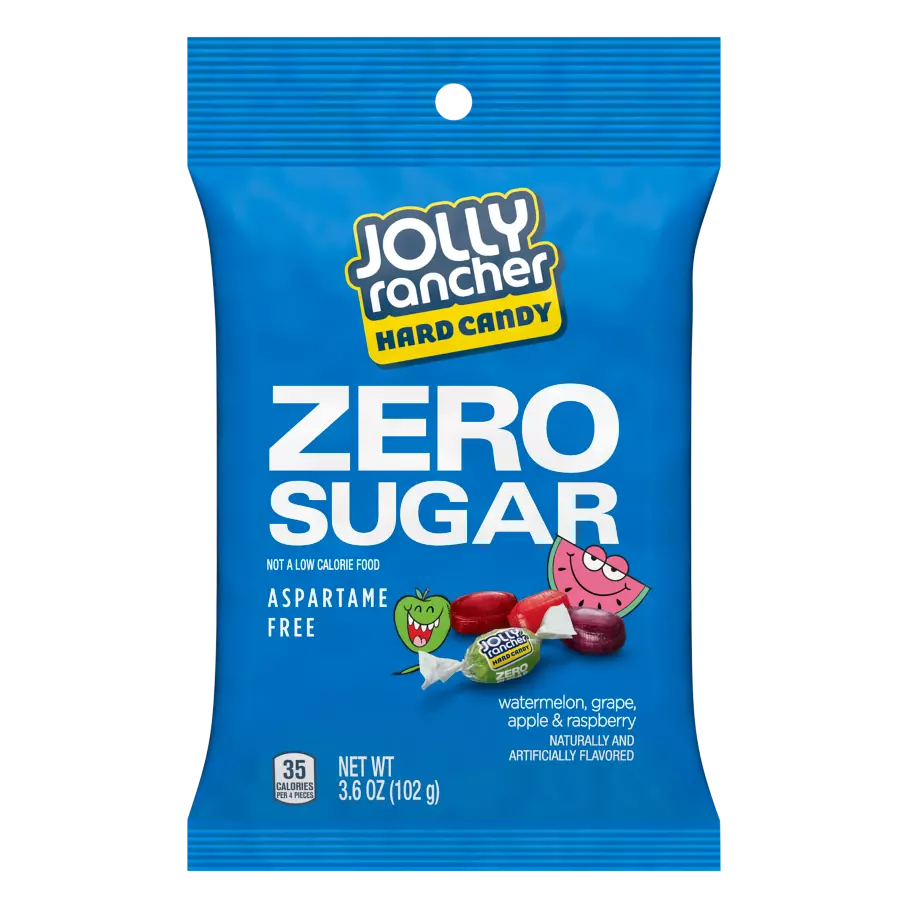 JOLLY RANCHER Zero Sugar Original Flavors Hard Candy, 3.6 oz bag - Front of Package