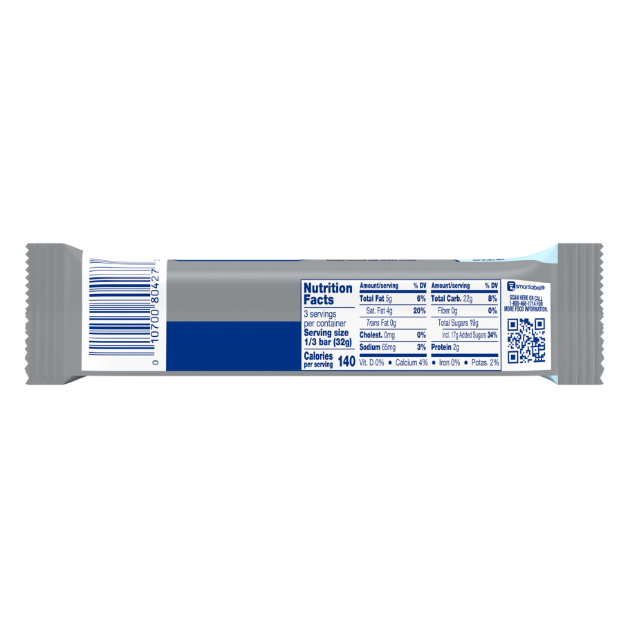 ZERO King Size Candy Bar, 3.4 oz - Back of Package