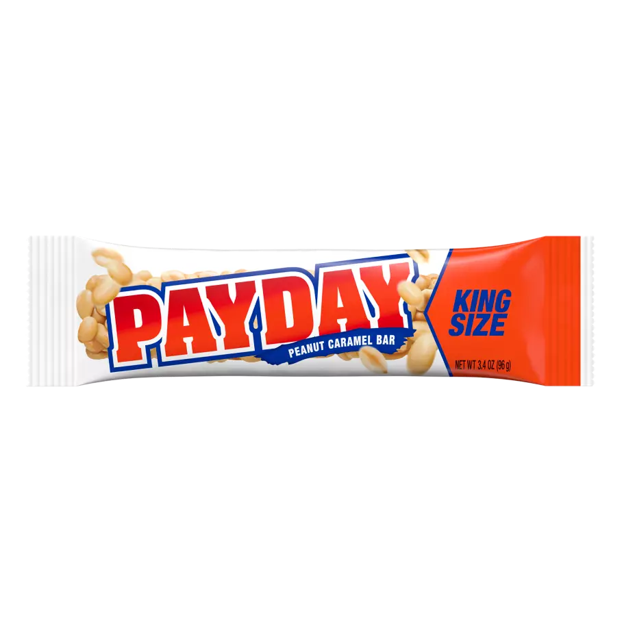 PAYDAY Peanut and Caramel King Size Candy Bar, 3.4 oz - Front of Package
