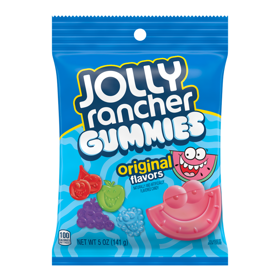 JOLLY RANCHER Gummies Original Flavors, 5 oz bag - Front of Package