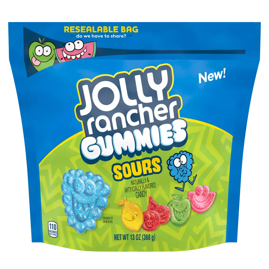 JOLLY RANCHER Gummies Sours, 13 oz bag - Front of Package